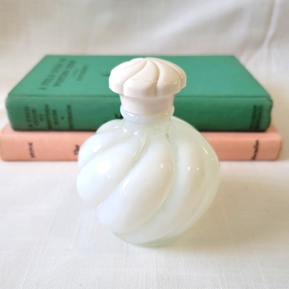 Vintage Fenton Devilbliss Perfume Bottle Opalescent Swirl Glass Art Deco - Picture 11 of 13